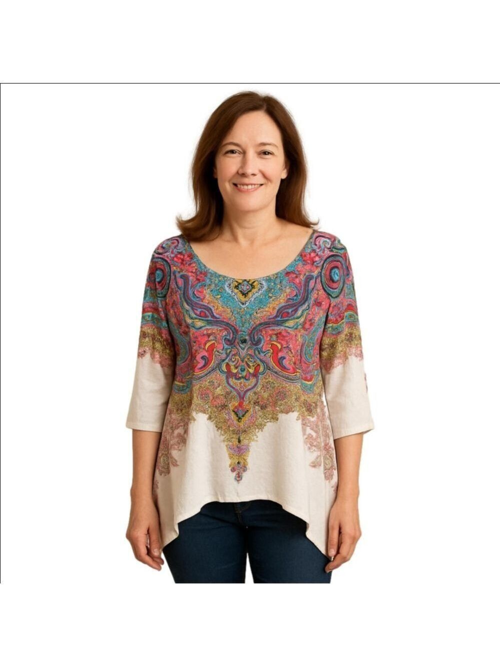 Take Two Women's Geometric Sequin Top Multicolor Medium